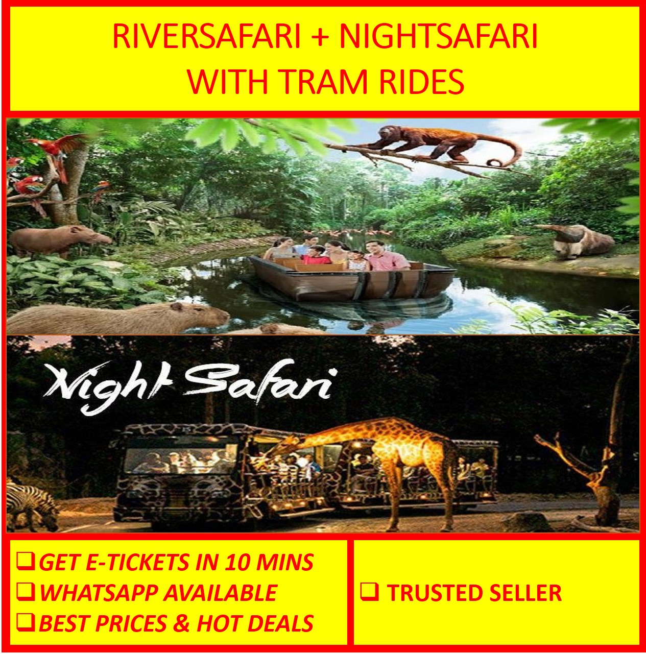 night safari and river safari tickets